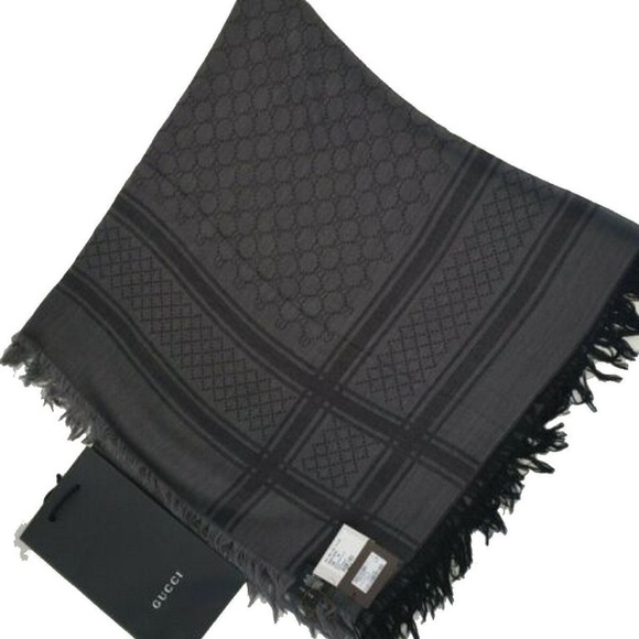Gucci GG Guccissima Black/Grey Survive Silk Scarf - Picture 5 of 6